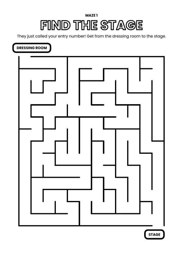 Find the stage: maze from the Dance Competition Edition